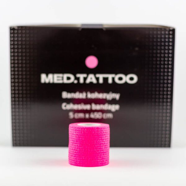 MED.TATTOO Grip cover - bandaż elastyczny 5cm*4m różowy