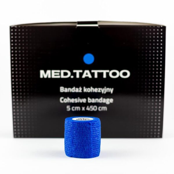 MED.TATTOO Grip cover - bandaż elastyczny 5cm*4m niebieski