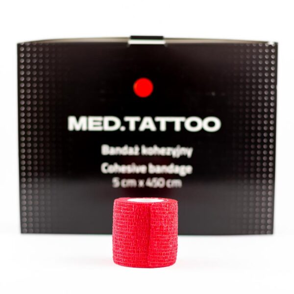 MED.TATTOO Grip cover - bandaż elastyczny 5cm*4m czerwony
