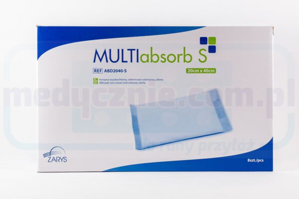 MULTIabsorb S 20cm x 40cm 1 unidade altamente absorvente; compressa de celulose não tecida, estéril