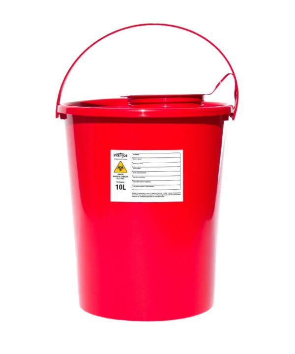 Contentor para resíduos hospitalares 10L redondo 1pc