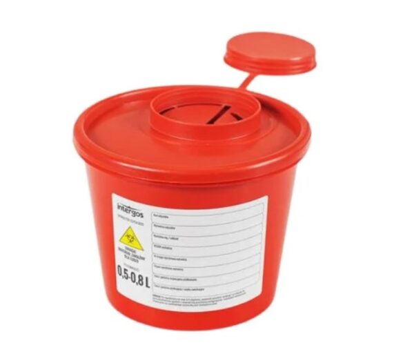 Contentor de resíduos hospitalares 0,7L redondo 1pc