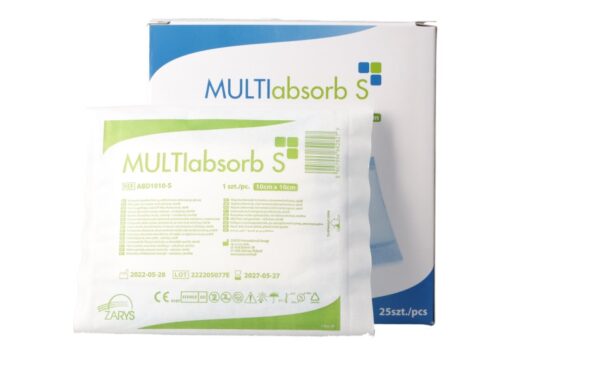 MULTIabsorb S 10cm x 10cm 1 unid. Compressa de alta absorção; celulose não tecida, estéril