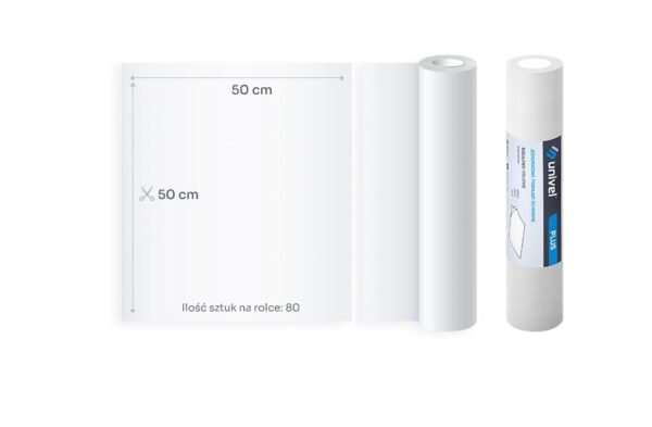 UNIVEL PLUS onderlaag 2x tissuepapier 1x folie 50cm x 50m Wit