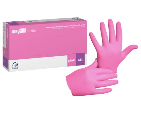 Puderfreie Nitrilhandschuhe 100St. XS rosa EasyCare