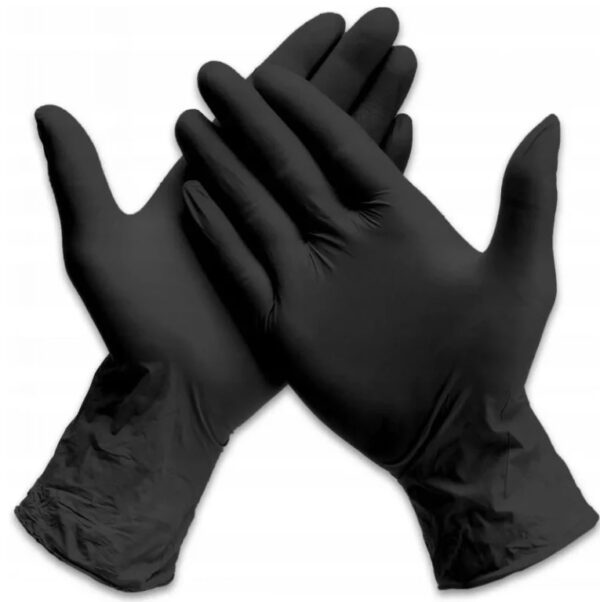 Gants en nitrile non poudrés 100pcs L noir
