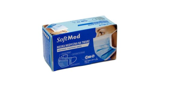 Chirurgisch masker, medisch, drielagig, op elastiek, 50st type IIR blauw