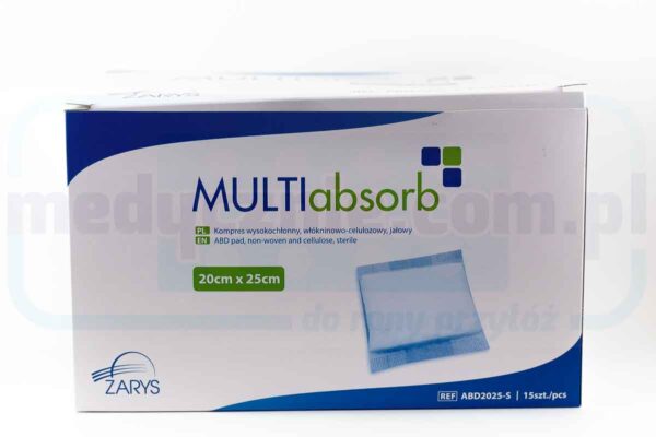 MULTIabsorb S 20cm x 25cm 1 unidade altamente absorvente; compressa de celulose não tecida, estéril