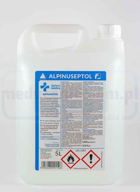 Alpinuseptol Neutral 5L oppervlaktedesinfectiemiddel (gelijkwaardig aan bijv. Velox, Aerodesin, Incidin).
