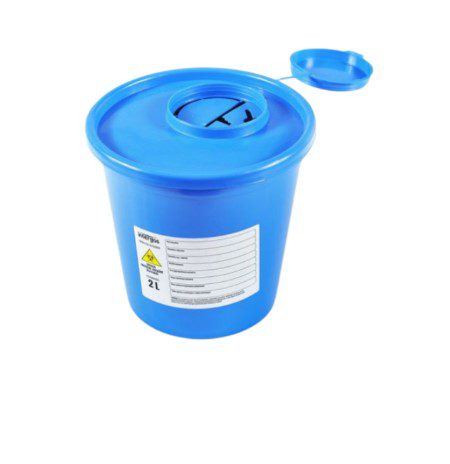 Conteneur à déchets médicaux 2L rond 1pc BLEU